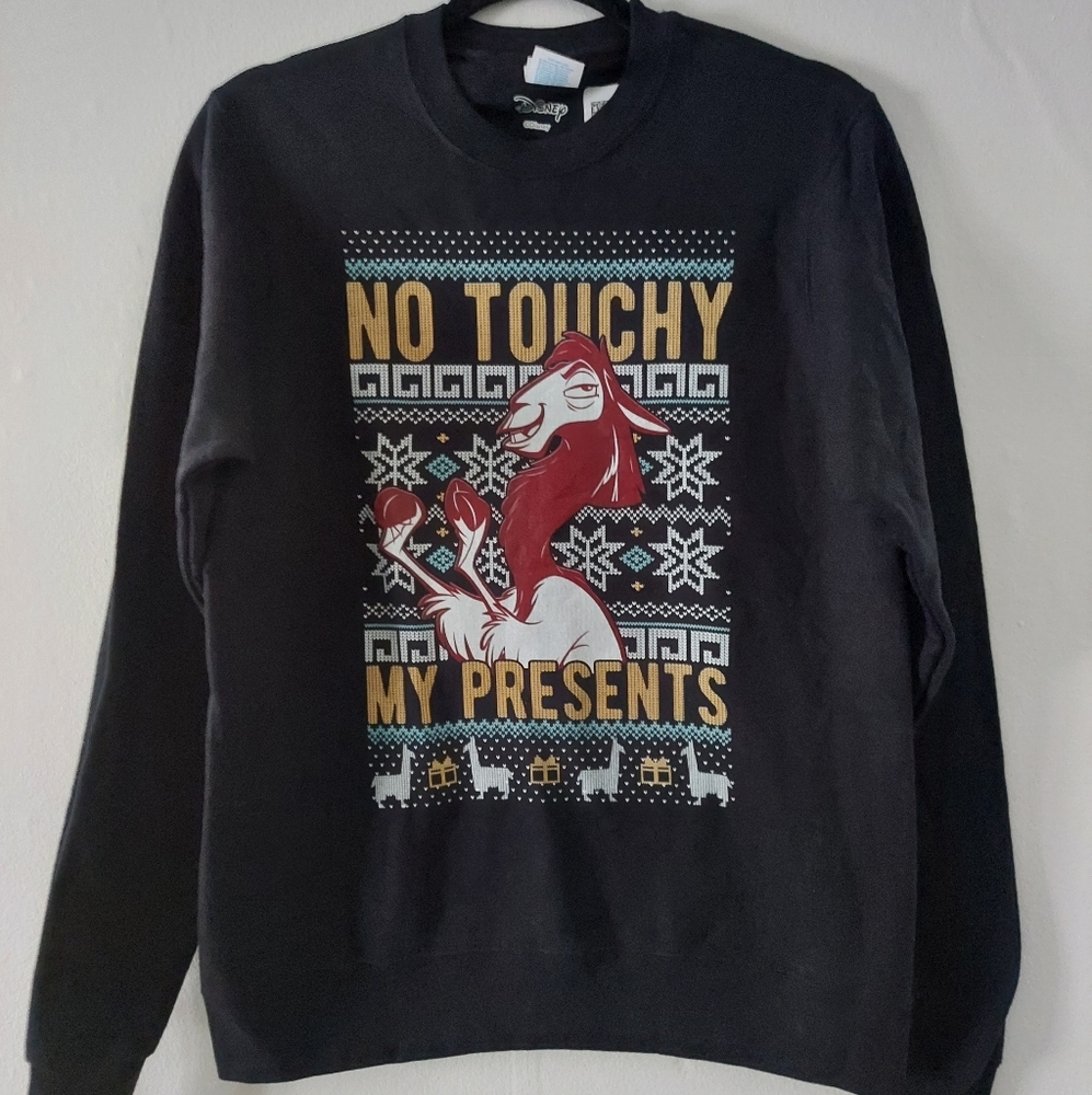 Disney Emperors New Groove Kuzko Long Sleeve Sweatshirt Adult Size Small Black